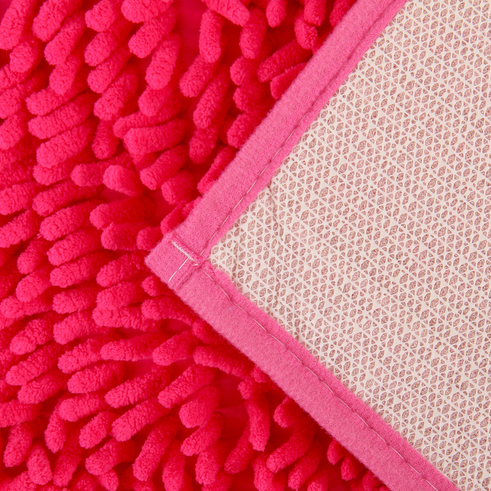 Коврик для ванной "Букли длинные", цвет коралловый