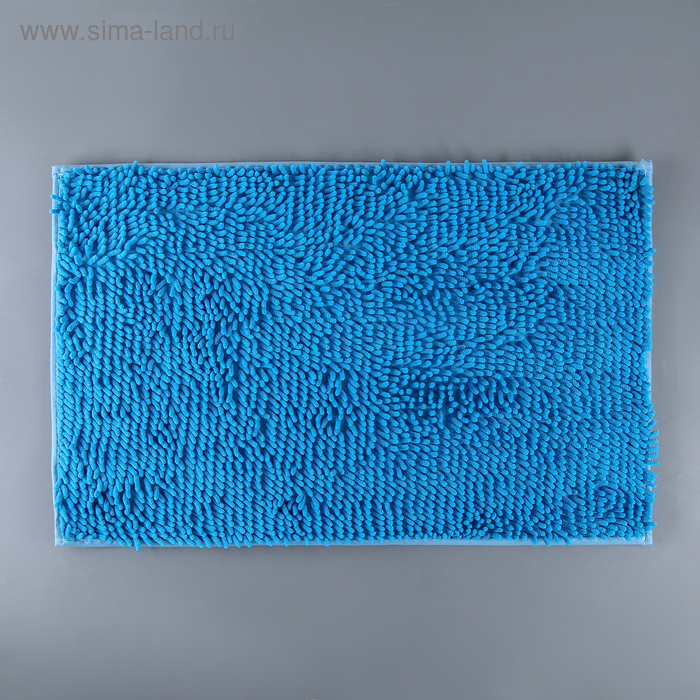 Коврик для ванной Доляна «Букли длинные», 49×76 см, цвет голубой коврик для ванной доляна букли длинные 49×76 см цвет голубой