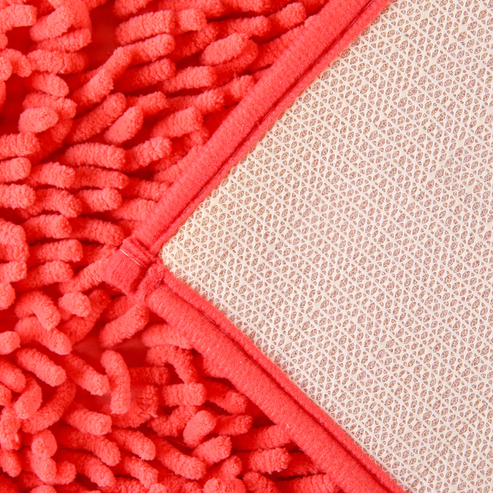 Коврик для ванной "Букли длинные", цвет коралловый