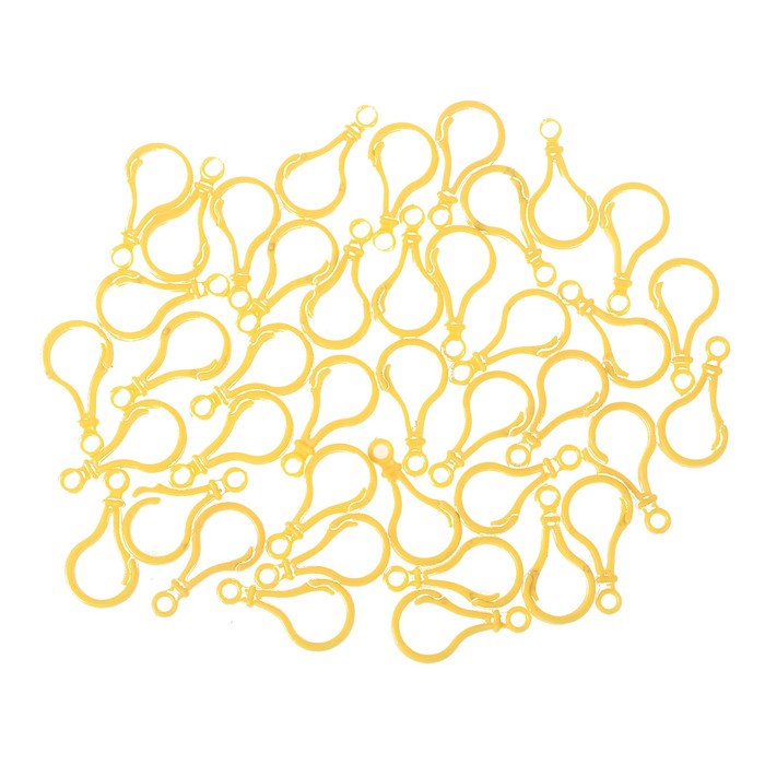 Карабин пластик "Жёлтый" 4 см набор 40 шт