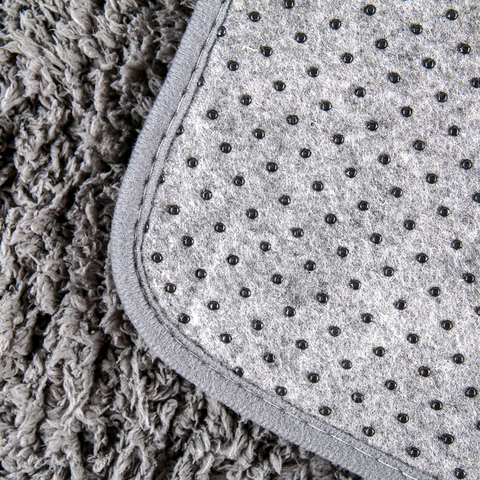 Коврик для ванной "Мохнатый" 39х58 см, цвет серый