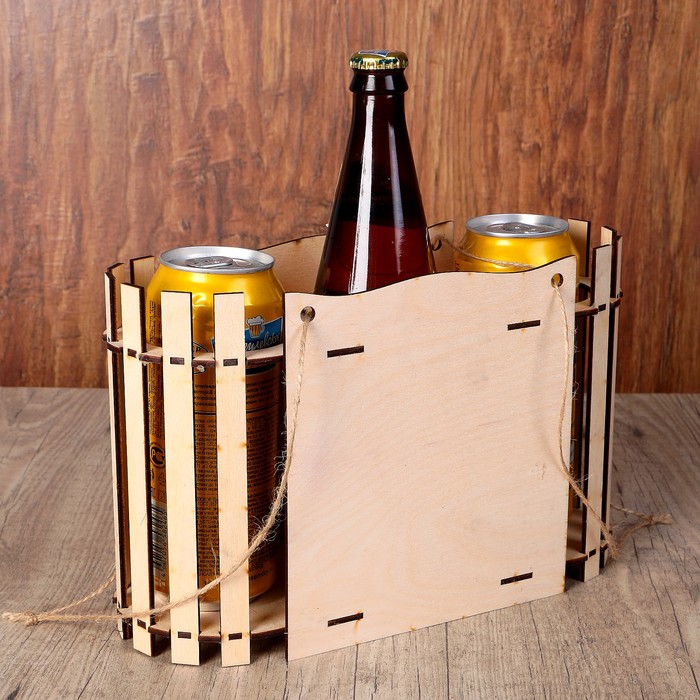 Ящик для пива "Выпьем пива", ручка-лента, 28х10,5х18см