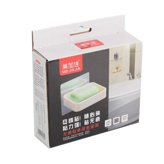 Мыльница на липучке 10,5х8,5х2 см, цвет МИКС