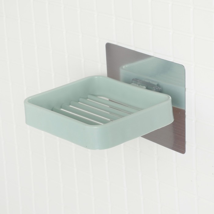 Мыльница на липучке 10,5х8,5х2 см, цвет МИКС