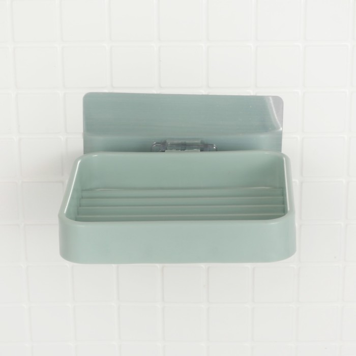 Мыльница на липучке 10,5х8,5х2 см, цвет МИКС