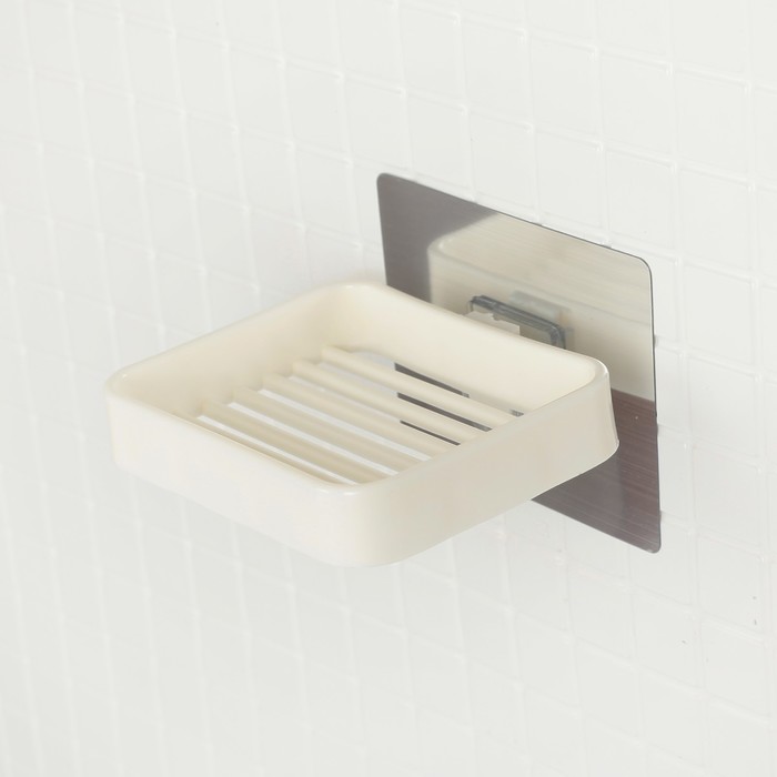 Мыльница на липучке 10,5х8,5х2 см, цвет МИКС