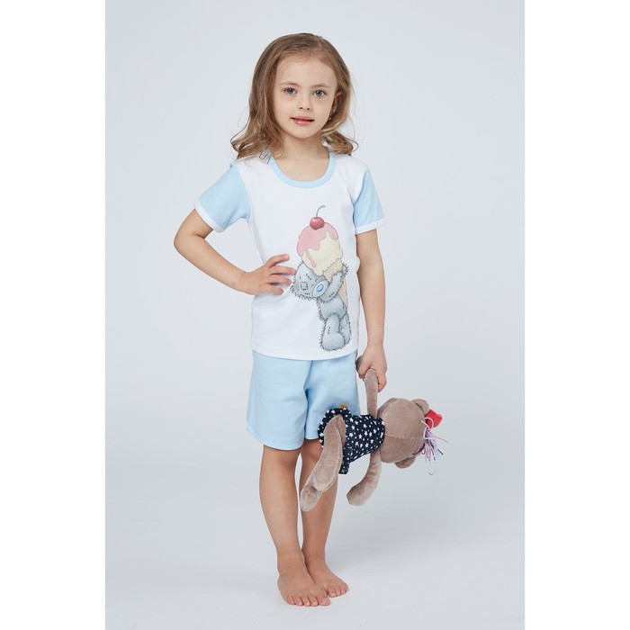 Пижама для девочки "Мишки-Тедди", рост 98-104 см, цвет голубой мт105