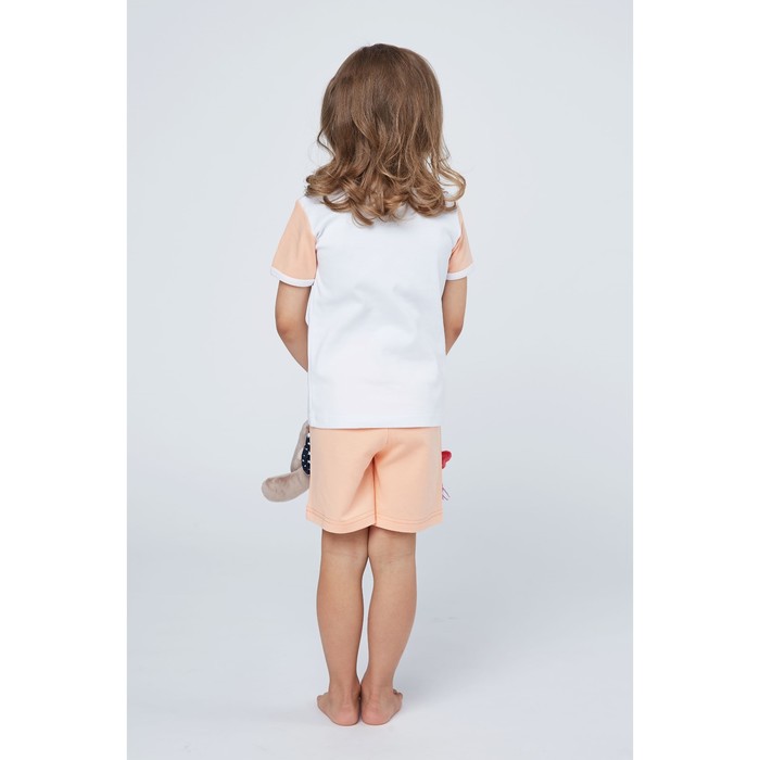 Пижама для девочки "Мишки-Тедди", рост 110-116 см, цвет персиковый мт105