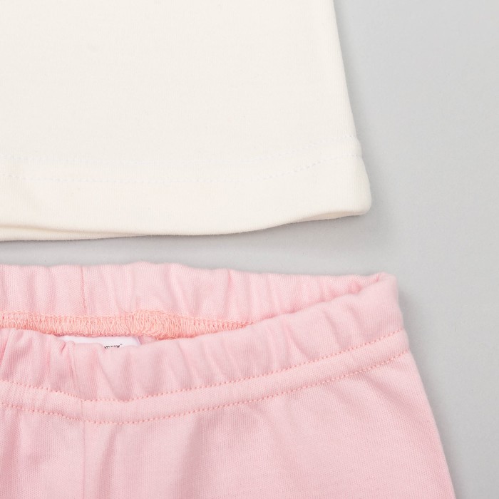 Пижама для девочки "Мишки -Тедди", рост 104-110 см, цвет белый/розовый Т125