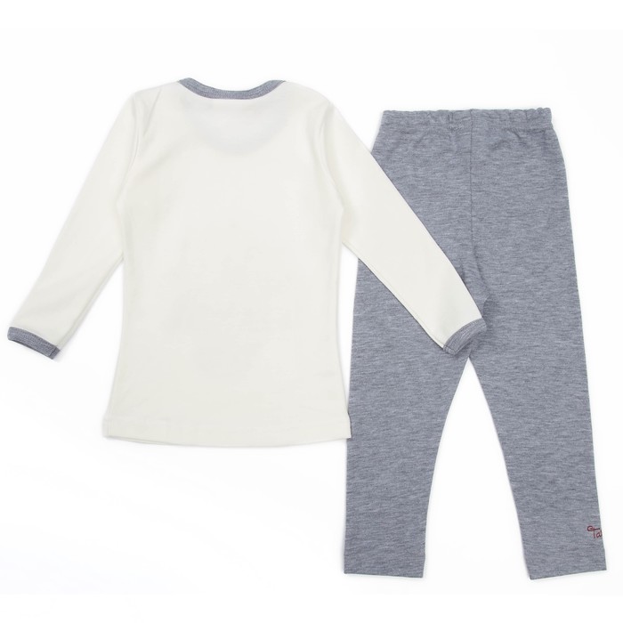 Пижама для девочки "Мишки -Тедди", рост 98-104 см, цвет белый/серый Т125