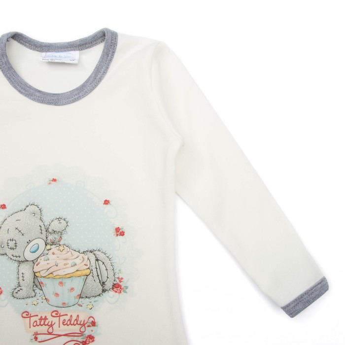 Пижама для девочки "Мишки -Тедди", рост 98-104 см, цвет белый/серый Т125