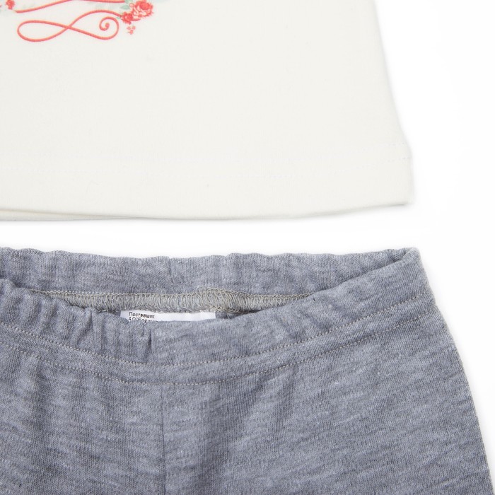 Пижама для девочки "Мишки -Тедди", рост 98-104 см, цвет белый/серый Т125