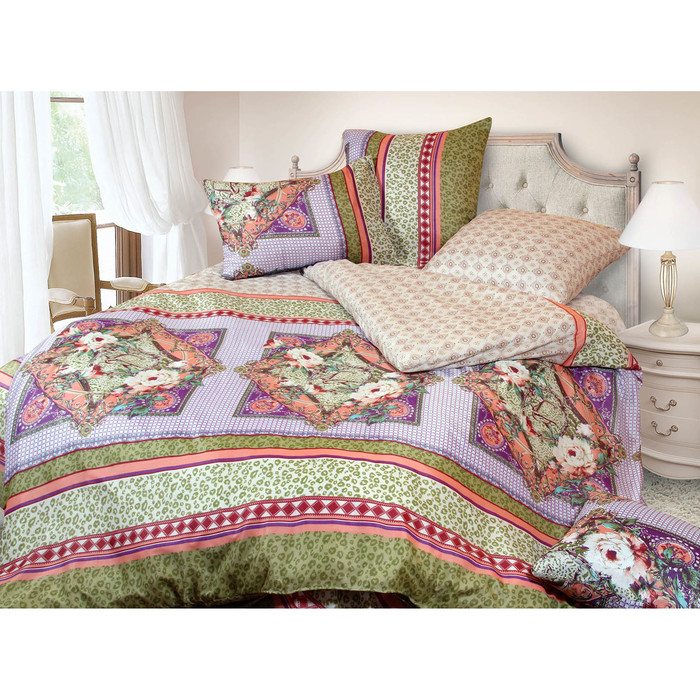 Постельное бельё Евро арт. 2881-10, 200х215 см, 200х217 см, 70х70 см - 2 шт, п/э 60 г/м, п/э 100%