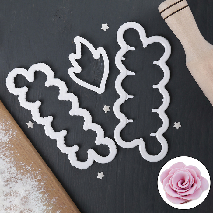 Набор выемок кондитерских "Облака": 3 шт: 16х5,7/14х5/7,5х5 см