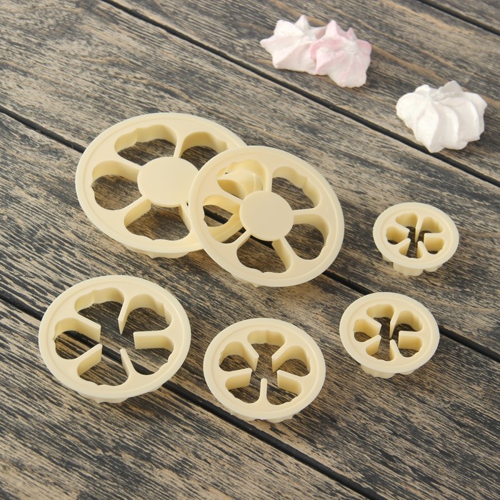 Набор выемок кондитерских "Цветы", 6 шт: 10/8,5/7,5/6/5/4,5 см