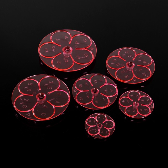 Набор печатей кондитерских "Цветы", 6 шт: 11,5/10/9,5/8/6/5 см