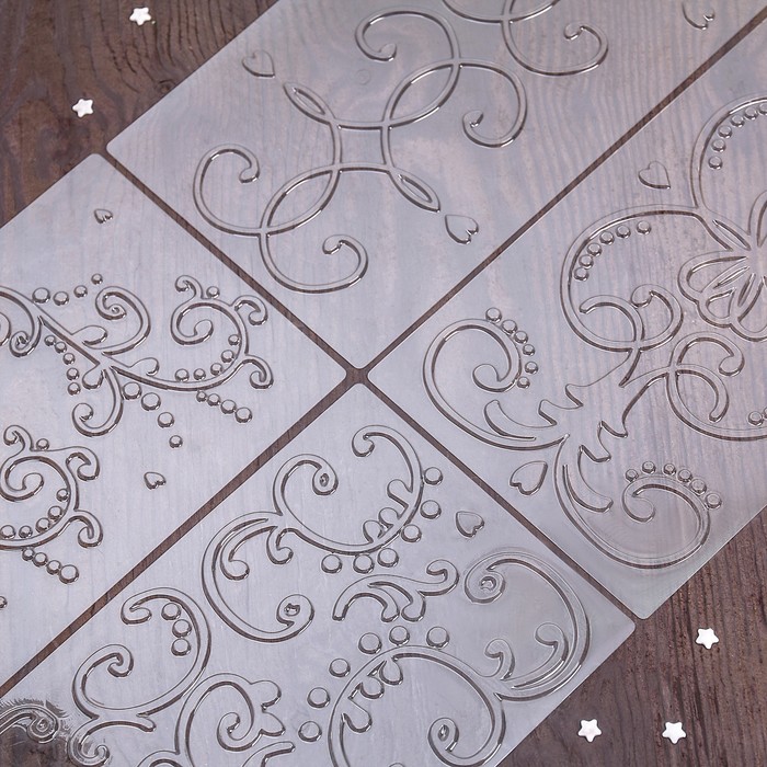 Набор молдов кондитерских для украшения выпечки "Вензеля", 4 шт