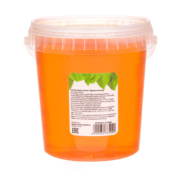 Густое мыло в баню "Душистый мёд", 850 мл