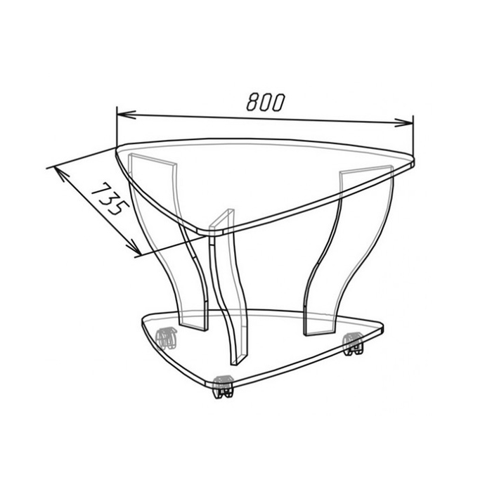 Стол журнальный 800 × 735 × 550, Ясень шимо светлый