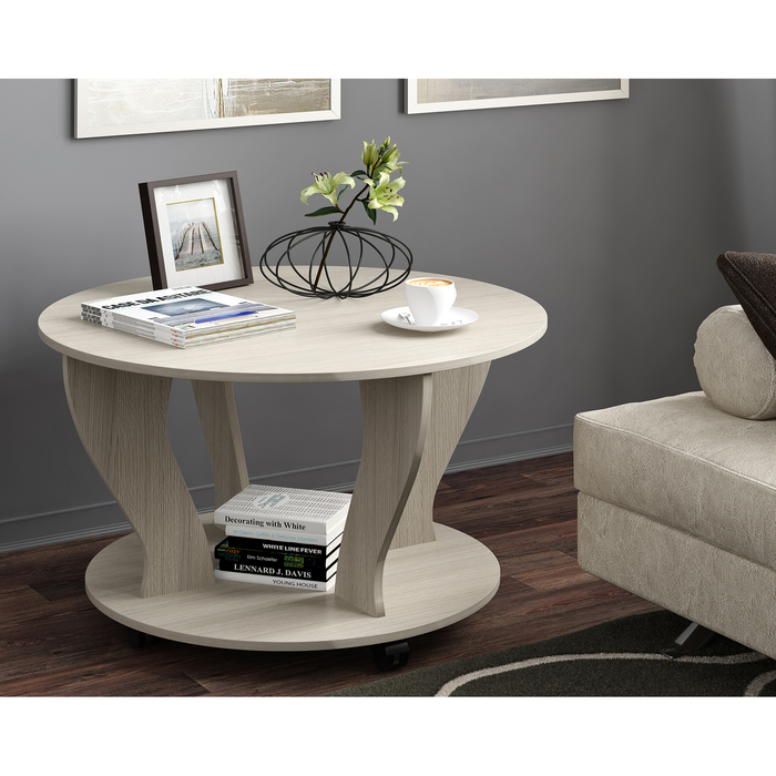 Стол журнальный 800 × 800 × 550, Ясень шимо светлый