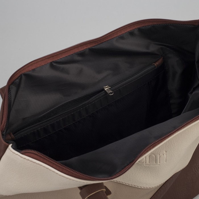 Сумка женская, отдел на молнии, наружный карман, цвет бежевый/бордовый