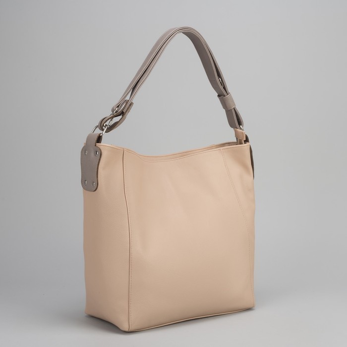 Сумка женская, отдел на молнии, наружный карман, регулируемая ручка, цвет бежевый