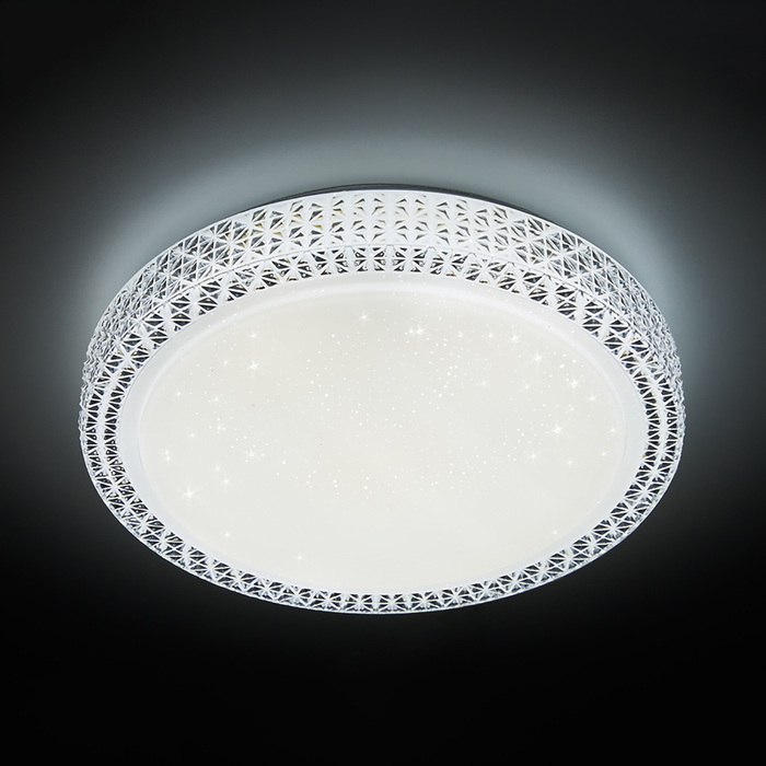 Светильник "Ободок" 72Вт LED ПДУ серебро 50x50x8см