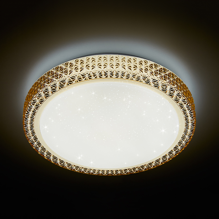 Светильник "Ободок" 72Вт LED ПДУ золото 50x50x8см