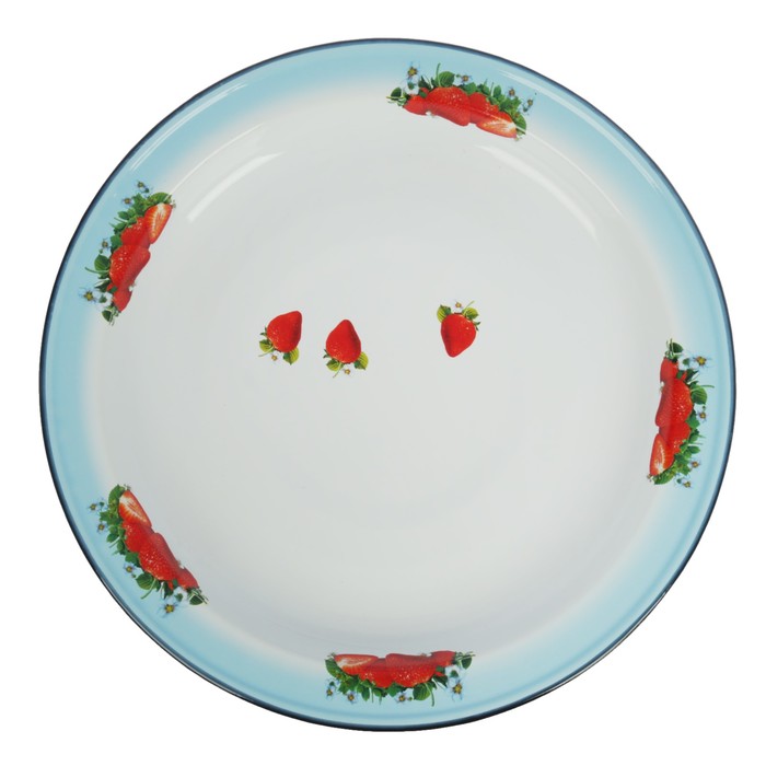 Блюдо 5 л "Клубника садовая", голубое тонирование