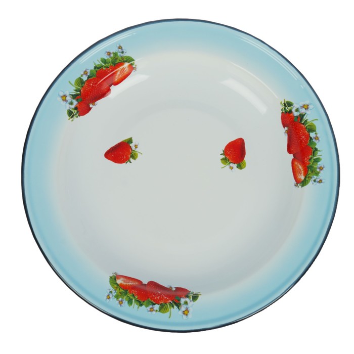 Блюдо 2 л "Клубника садовая", голубое тонирование