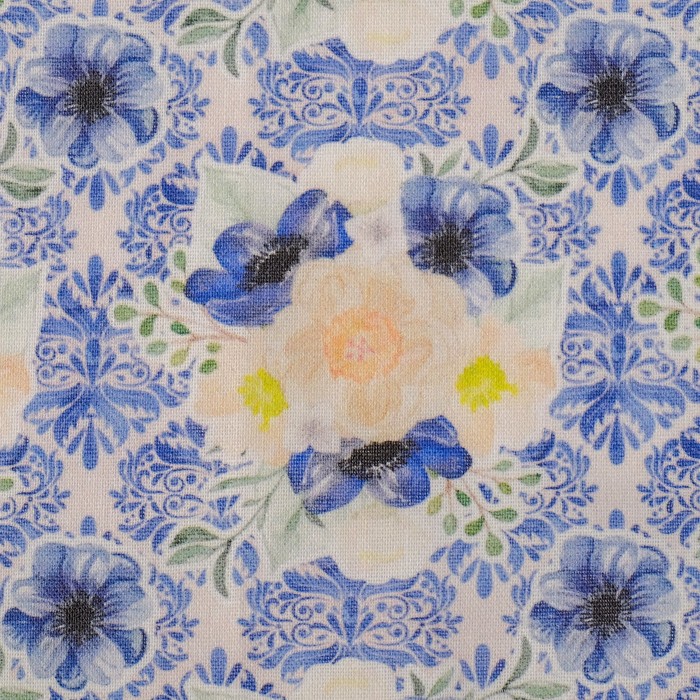 Ткани для пэчворка "Акварельные пионы", 120г/кв.м, №5