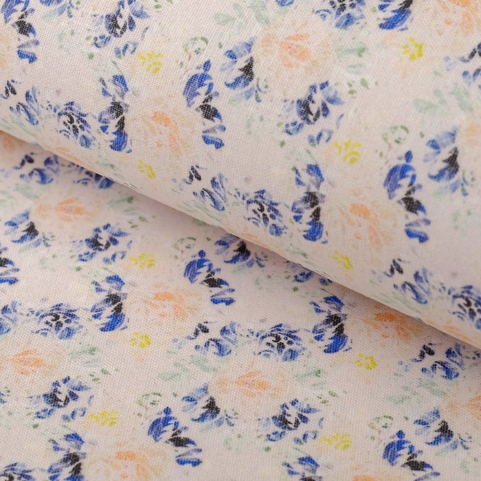 Ткани для пэчворка "Акварельные пионы", 120г/кв.м, №8