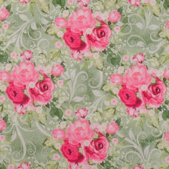 Ткани для пэчворка "Великолепный розарий", 120г/кв.м, №4
