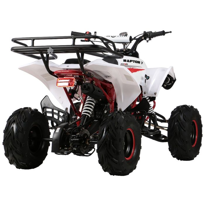 Квадроцикл бензиновый MOTAX ATV Raptor Super LUX 125 сс, бело-красный