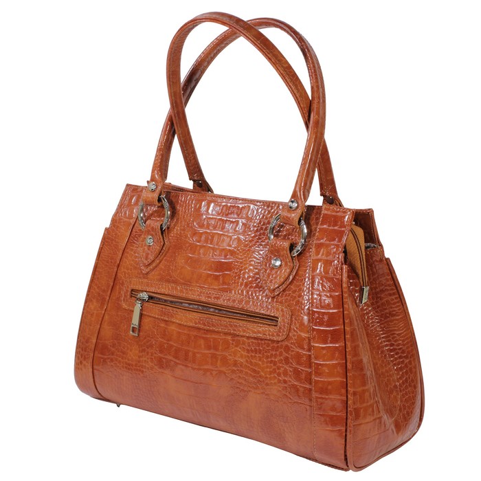 Сумка женская, отдел на молнии, наружный карман, цвет рыжий