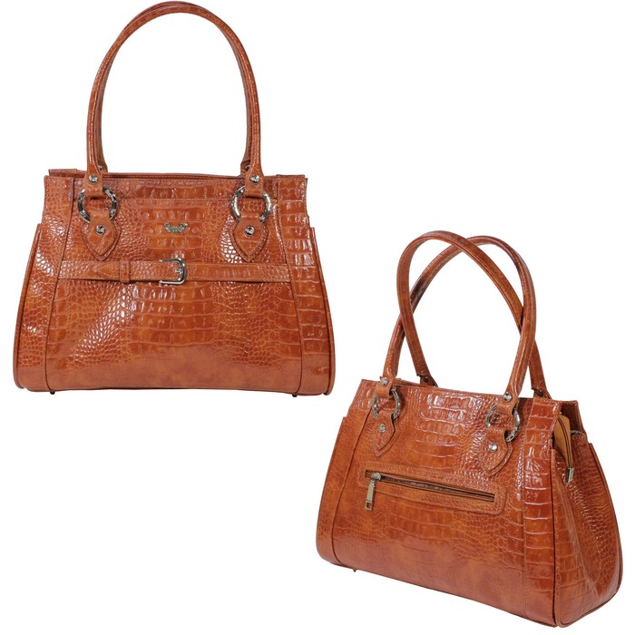 Сумка женская, отдел на молнии, наружный карман, цвет рыжий