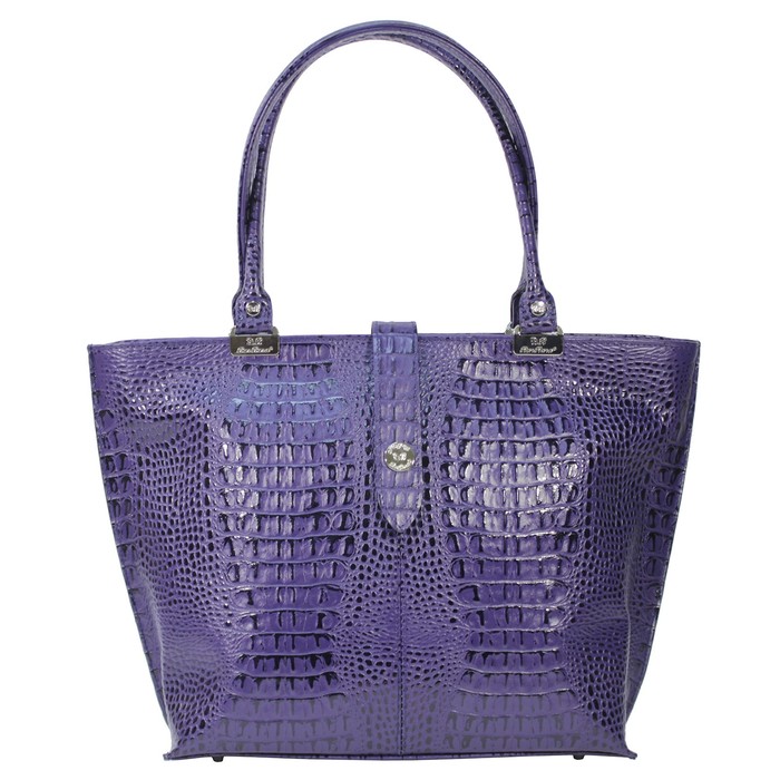 Сумка женская шопер, натуральная кожа, цвет фиолетовый