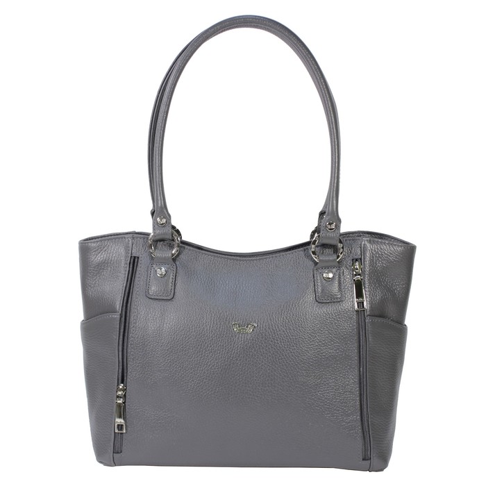 Сумка женская, отдел на молнии, наружный карман, цвет тёмно-серый