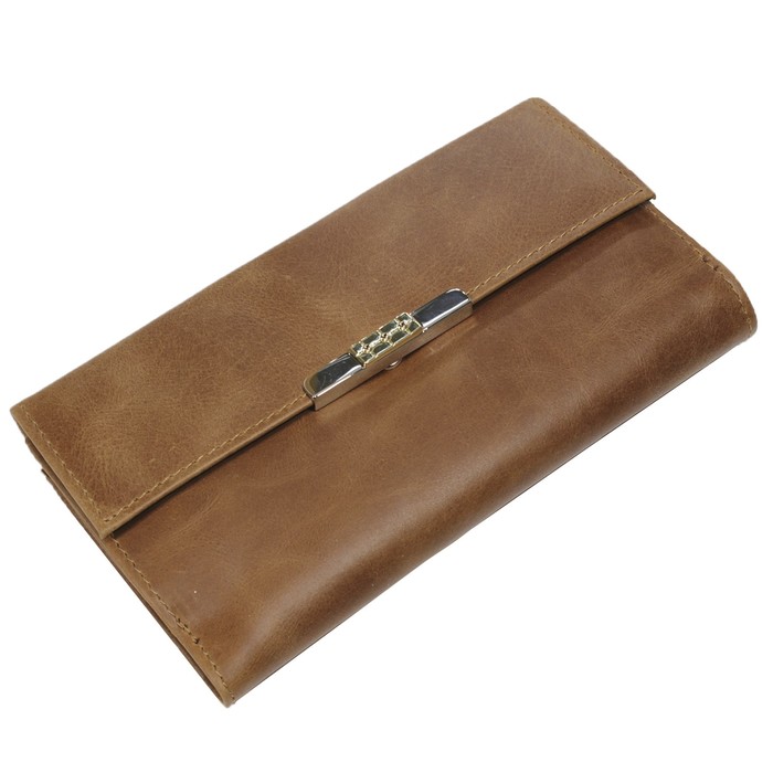 Кошелёк женский (клапан), н/к, 18,5х10 см, цвет коричневый B-30-40