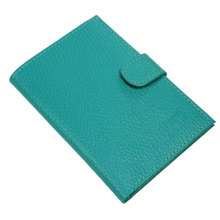 Кошелёк женский (кнопка), н/к, 10х14 см, цвет бирюза O-179-325