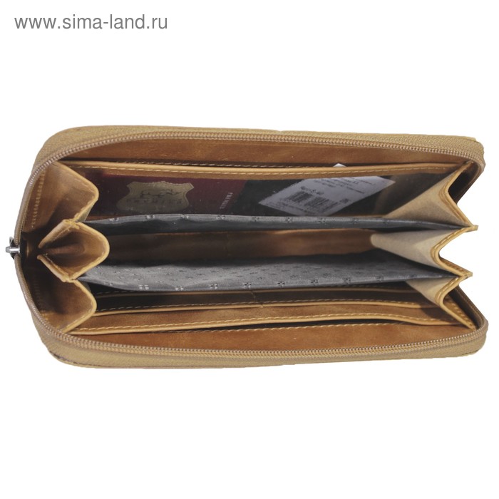 

Кошелёк женский на молнии, 3 отдела для купюр, для кредитных карт, цвет коричневый