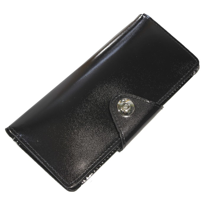 Кошелёк женский на кнопке, 2 отдела для купюр, для монет, для кредитных карт, цвет чёрный