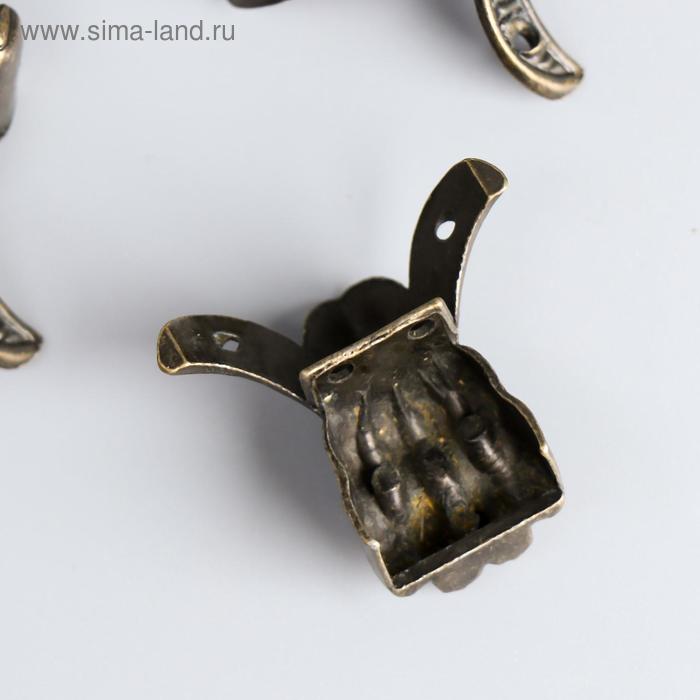 фото Уголок (ножка) для шкатулки "лапа" 4,3х3,4 см с-024 арт узор