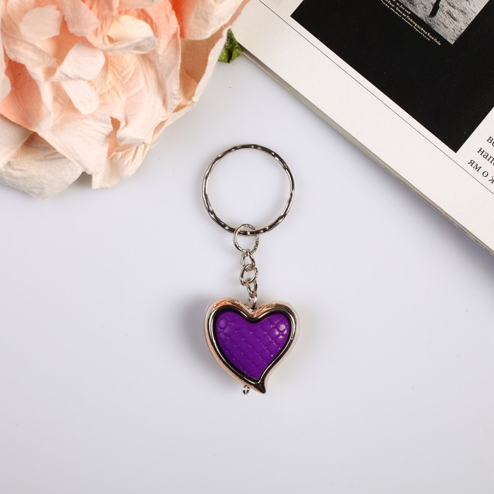 Брелок пластик под металл "Сердечко-сеточка в золотой обводке" МИКС 2,5х2,5 см