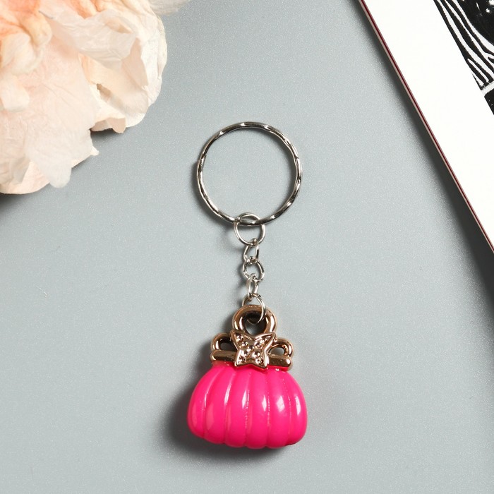 Брелок пластик под металл "Цветная сумочка" МИКС 3,5х3 см