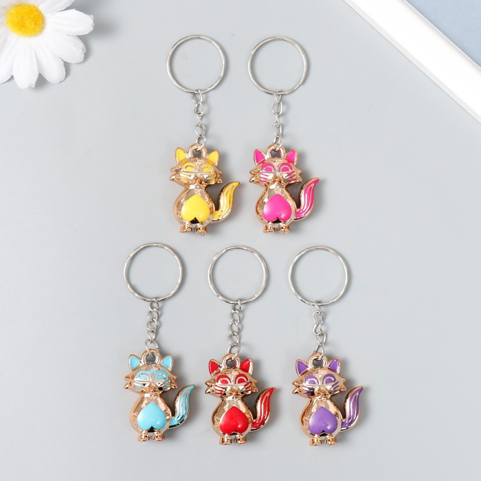 Брелок пластик под металл "Лисичка" МИКС 3,5х3 см