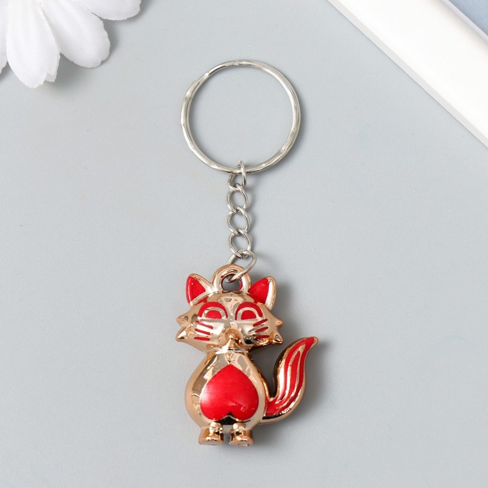 Брелок пластик под металл "Лисичка" МИКС 3,5х3 см