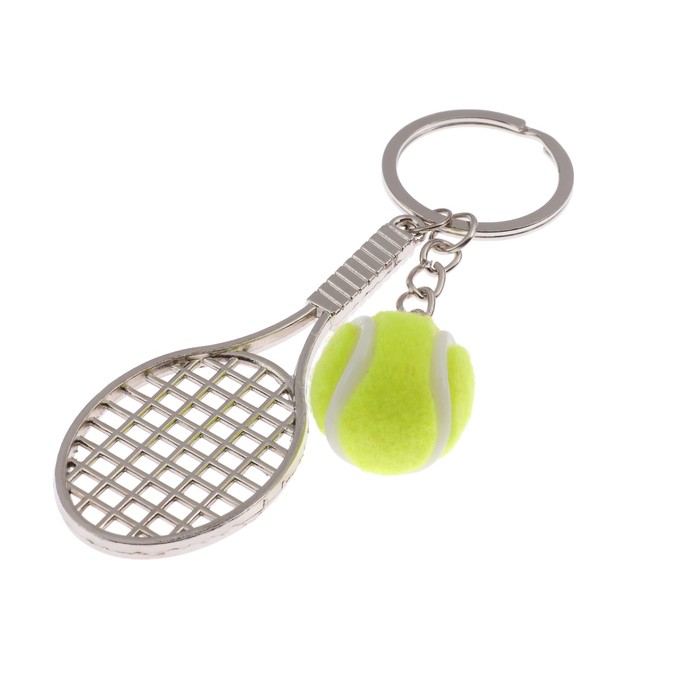 Брелок металл "Ракетка и теннисный мяч" МИКС 7,7х3х2 см