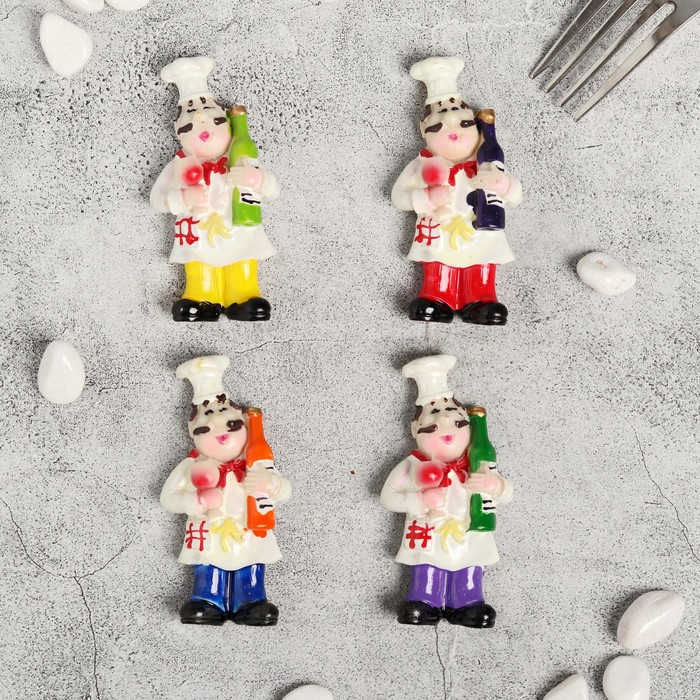 Магнит полистоун "Повар-винодел" МИКС 8х4 см