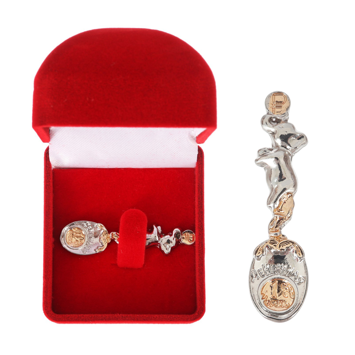 Ложка-загребушка в подарочной коробке "Денежный слоник"